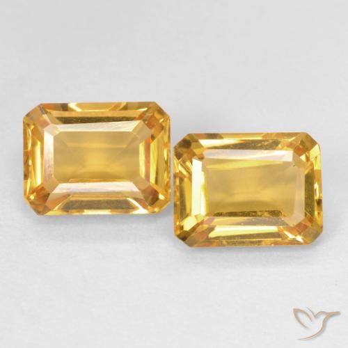 3.07ctw Naturale Medium Light Orange-Gold Citrino, Taglio smeraldo, VVS