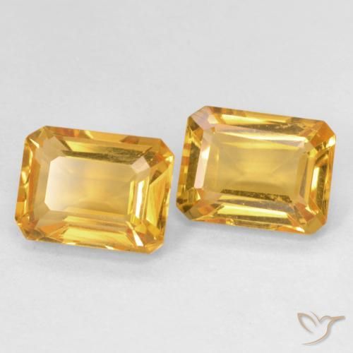 Gemme di Citrino Medium Light Orange-Gold naturale da 3.07 ct, Ottagonale / Taglio smeraldo, VVS
