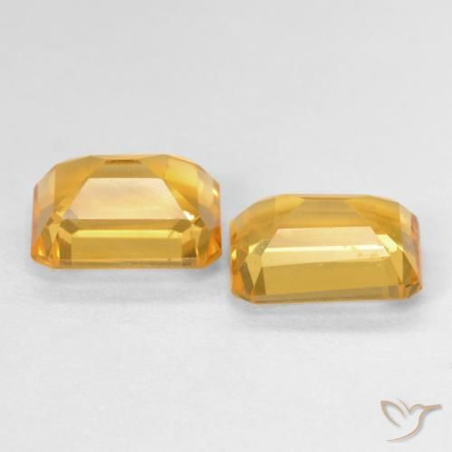 Gemme di Citrino Medium Light Orange-Gold naturale da 3.07 ct, Ottagonale / Taglio smeraldo, VVS