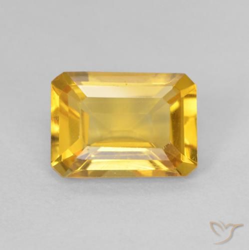 1.30ct Naturale Oro medio Citrino, Taglio smeraldo, VVS