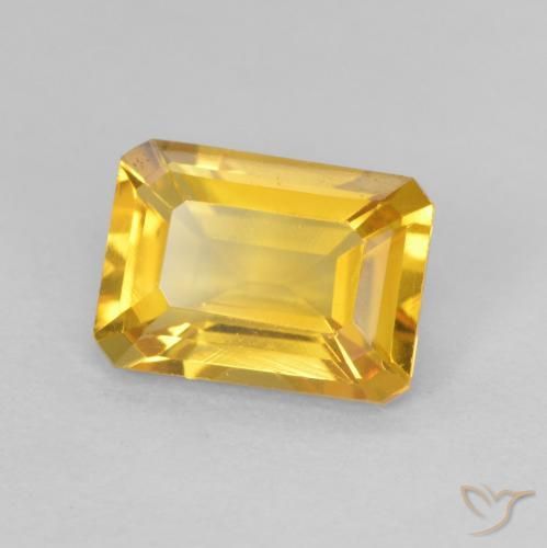 Citrino Oro medio naturale da 1.30 ct, Ottagonale / Taglio smeraldo, VVS
