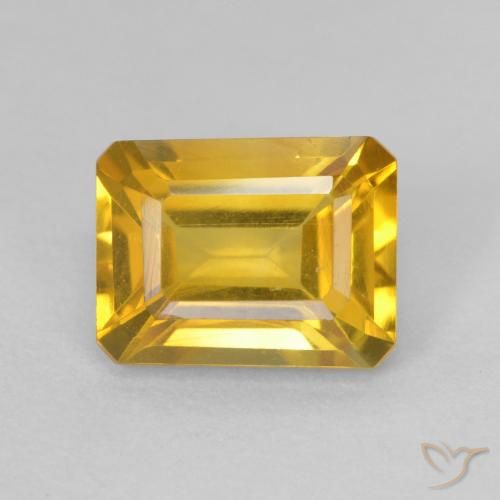1.64ct Naturale Dorato Citrino, Taglio smeraldo, VVS