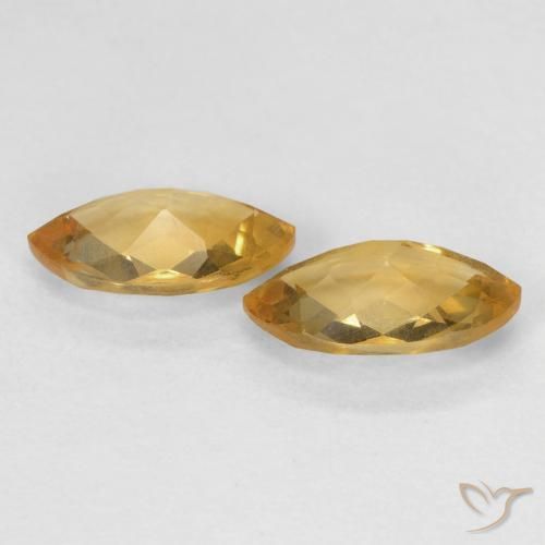 Gemme di Citrino Arancio dorato naturale da 1.70 ct, Taglio marquise, VS
