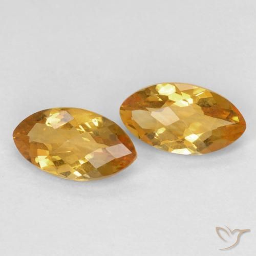 Gemme di Citrino Arancio dorato naturale da 1.82 ct, Taglio marquise, VS