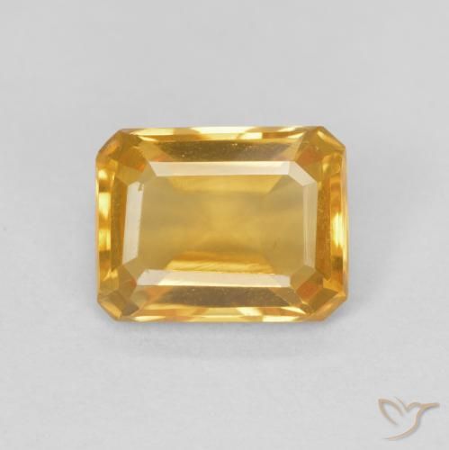 1.41ct Naturale Dorato Citrino, Taglio smeraldo, VVS-VS