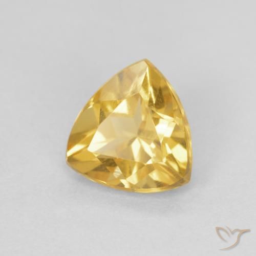 Citrino Dorato naturale da 0.88 ct, Taglio trillion, VVS-VS
