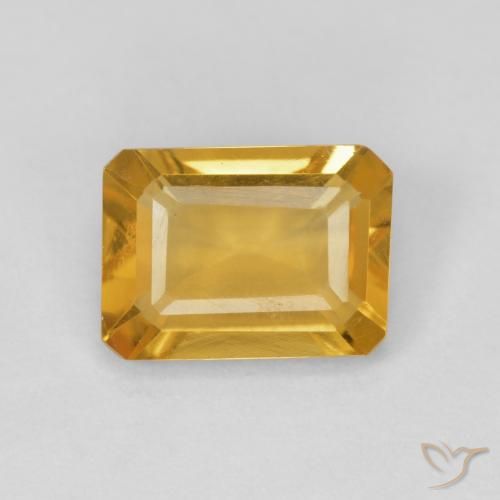 1.25ct Naturale Dorato Citrino, Taglio smeraldo, VVS-VS