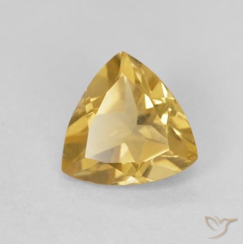 Citrino Dorato naturale da 0.96 ct, Taglio trillion, VVS-VS