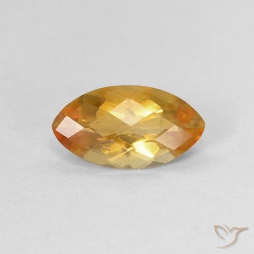 0.87ct Naturale Medium Light-Golden Citrino, Taglio marquise, VVS-VS