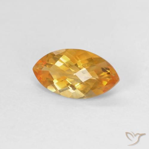 0.87ct Naturale Arancio intenso-OroG Citrino, Taglio marquise, VVS-VS