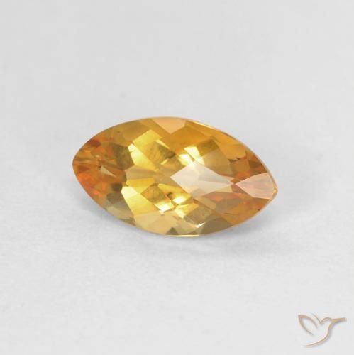 Citrino Arancio intenso-OroG naturale da 0.92 ct, Taglio marquise, VVS-VS