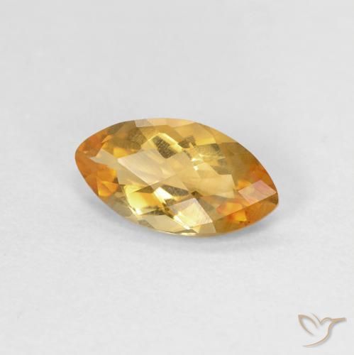 Citrino Arancio dorato naturale da 0.74 ct, Taglio marquise, VVS-VS