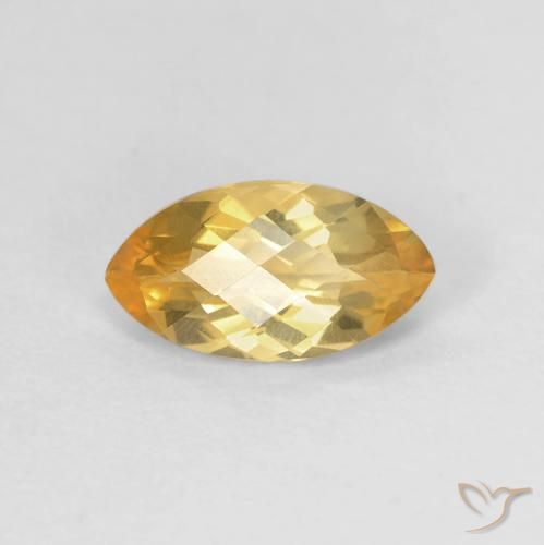 0.90ct Naturale Medium Light-Golden Citrino, Taglio marquise, VVS-VS