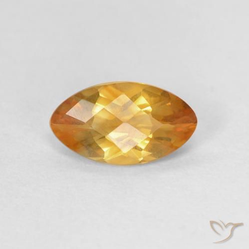 0.87ct Naturale Arancio Scuro-Oro Citrino, Taglio marquise, VVS-VS