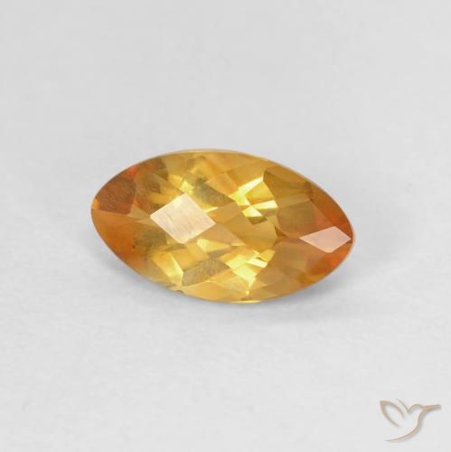 Citrino Arancio Scuro-Oro naturale da 0.87 ct, Taglio marquise, VVS-VS