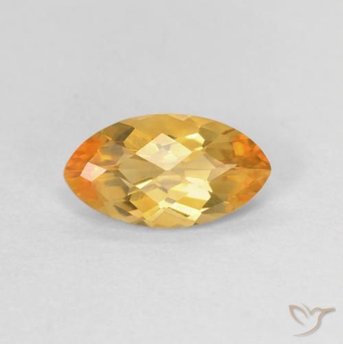 0.89ct Naturale Medium Light-Golden Citrino, Taglio marquise, VVS-VS