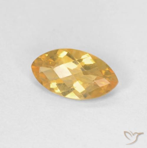 Citrino Arancio Medio naturale da 0.85 ct, Taglio marquise, VVS-VS