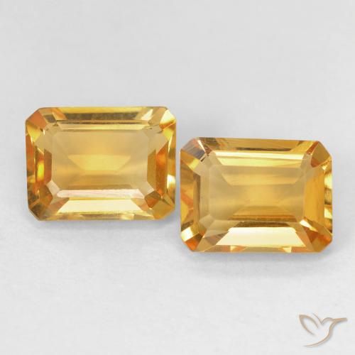 2.82ctw Naturale Medium Light Orange-Gold Citrino, Taglio smeraldo, VVS