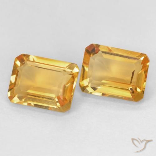 Gemme di Citrino Medium Light Orange-Gold naturale da 2.82 ct, Ottagonale / Taglio smeraldo, VVS