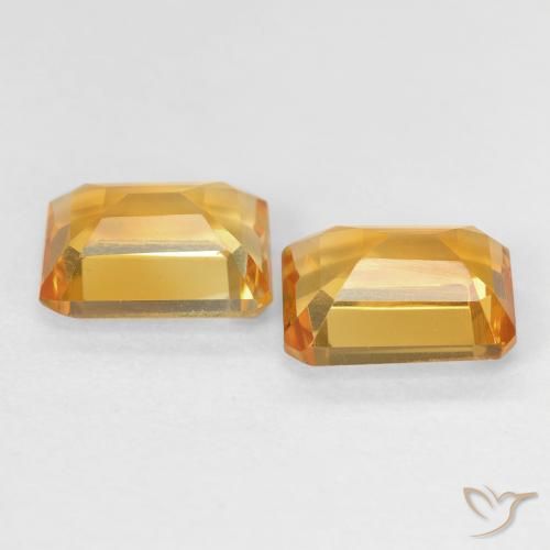 Gemme di Citrino Medium Light Orange-Gold naturale da 2.82 ct, Ottagonale / Taglio smeraldo, VVS