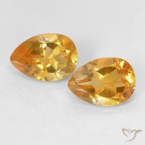 1.46ctw Naturale Arancio-Oro Citrino, Forma a pera, VVS-VS