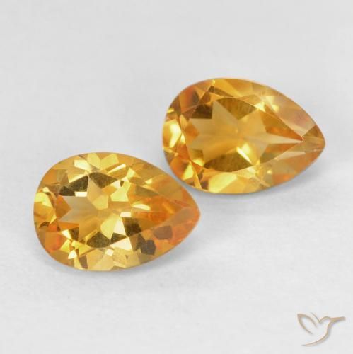 Gemme di Citrino Arancio-Oro naturale da 1.46 ct, Forma a pera, VVS-VS