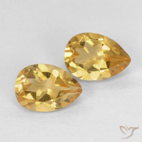 Gemme di Citrino Arancio-Oro naturale da 1.40 ct, Forma a pera, VVS-VS