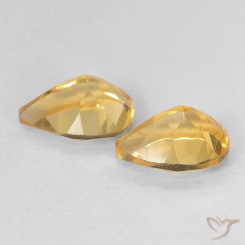Gemme di Citrino Dorato naturale da 1.41 ct, Forma a pera, VVS-VS