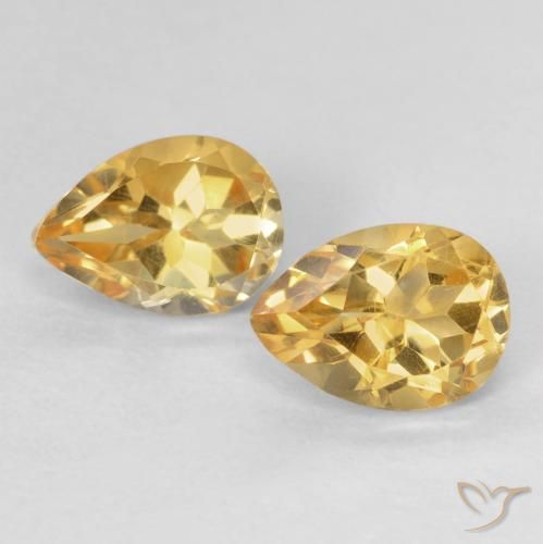 1.55ctw Naturale Arancio-Oro Citrino, Forma a pera, VVS-VS