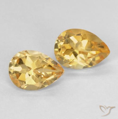 Gemme di Citrino Arancio-Oro naturale da 1.55 ct, Forma a pera, VVS-VS
