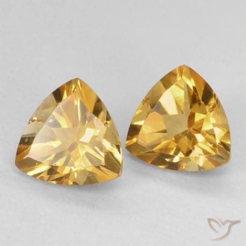Gemme di Citrino Dorato naturale da 1.49 ct, Taglio trillion, VVS-VS