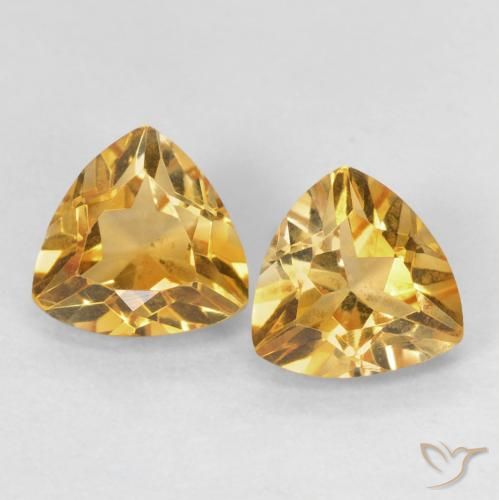 1.45ctw Naturale Dorato Citrino, Taglio trillion, VVS