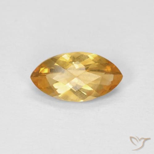 0.81ct Naturale Medium Light Orange-Gold Citrino, Taglio marquise, VS