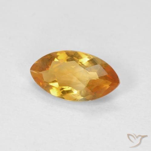 Citrino Arancio intenso-OroG naturale da 0.85 ct, Taglio marquise, VS