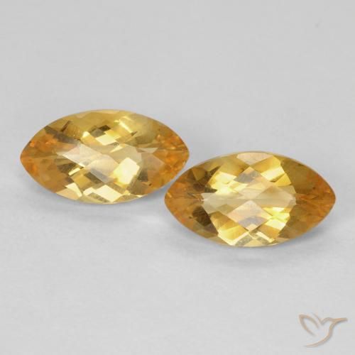 1.80ctw Naturale Medium Light Orange-Gold Citrino, Taglio marquise, VS