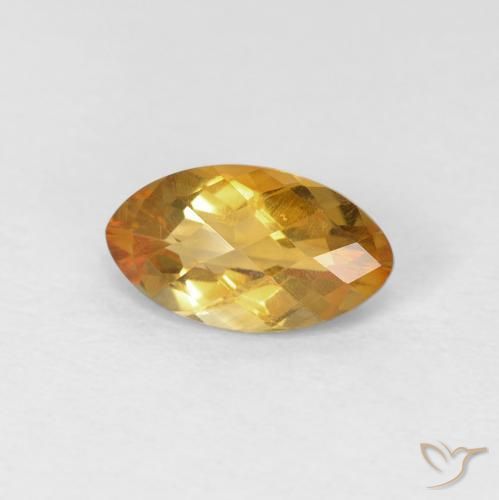 Citrino Arancio dorato naturale da 0.92 ct, Taglio marquise, VVS-VS