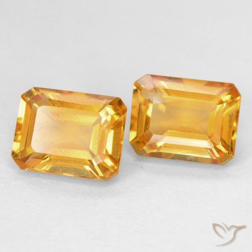 Gemme di Citrino Arancio-Oro naturale da 3.20 ct, Ottagonale / Taglio smeraldo, VVS