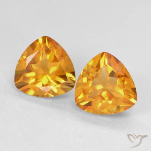 1.68ctw Naturale Medium Light Orange-Gold Citrino, Taglio trillion, VVS-VS
