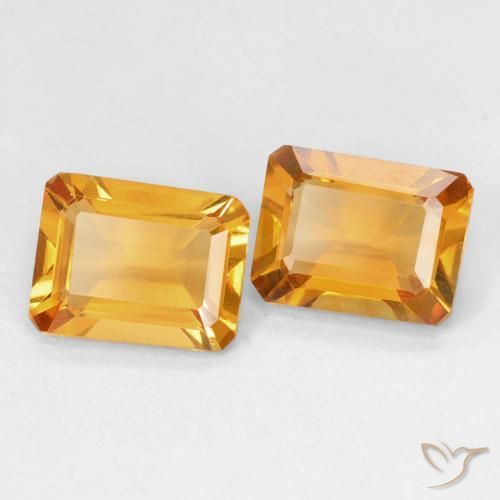Gemme di Citrino Arancio Medio naturale da 2.57 ct, Ottagonale / Taglio smeraldo, VVS-VS
