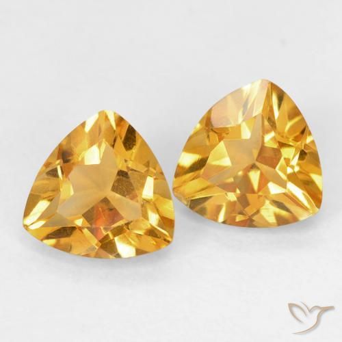 Gemme di Citrino Arancio Medio naturale da 1.37 ct, Taglio trillion, VS