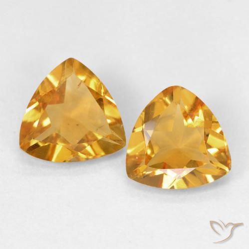 1.14ctw Naturale Arancio Medio Citrino, Taglio trillion, VS