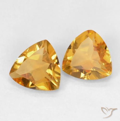 Gemme di Citrino Arancio Medio naturale da 1.14 ct, Taglio trillion, VS