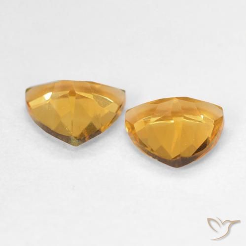 Gemme di Citrino Arancio Medio naturale da 1.14 ct, Taglio trillion, VS