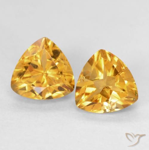 1.60ctw Naturale Arancio-Oro Citrino, Taglio trillion, VVS-VS