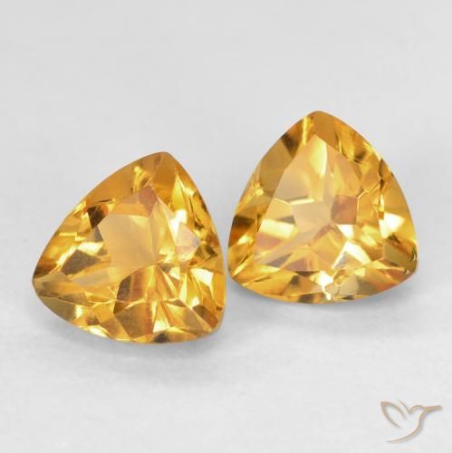 Gemme di Citrino Arancio-Oro naturale da 1.60 ct, Taglio trillion, VVS-VS