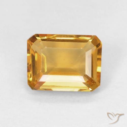 1.42ct Naturale Arancione-Oro medio Citrino, Taglio smeraldo, VVS