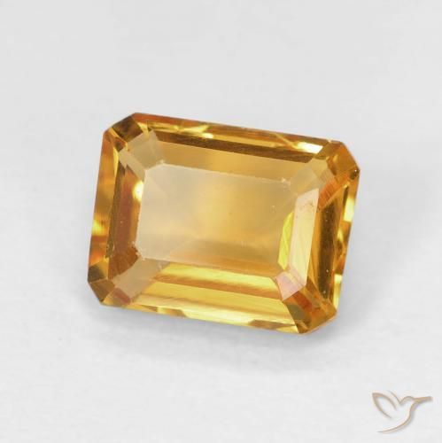 Citrino Arancione-Oro medio naturale da 1.42 ct, Ottagonale / Taglio smeraldo, VVS
