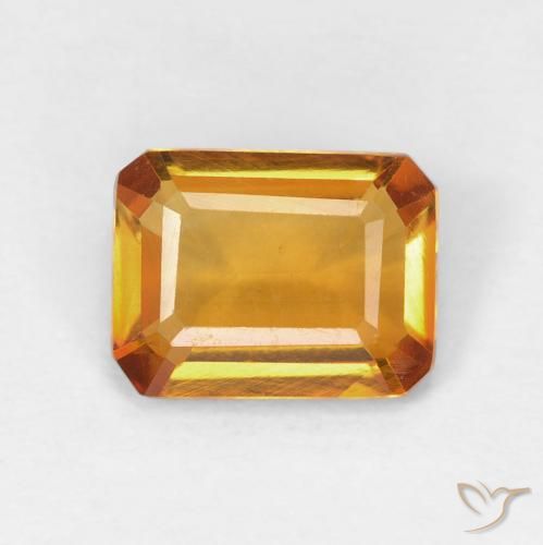 1.22ct Naturale Arancio-Oro Citrino, Taglio smeraldo, VVS