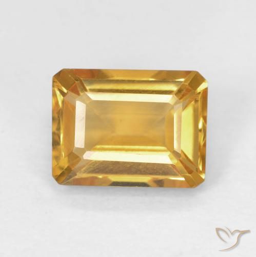 1.56ct Naturale Arancio-Oro Citrino, Taglio smeraldo, VVS