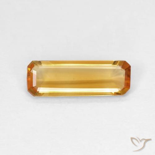 1.11ct Naturale Arancio Medio Citrino, Taglio smeraldo, VVS